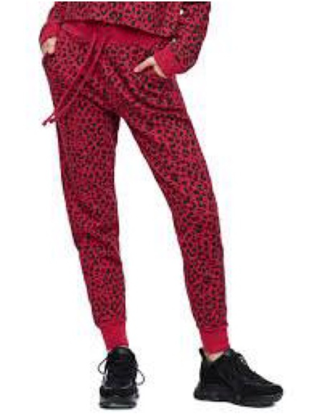 True Religion Women’s Red Leopard Print Jogger Pants
